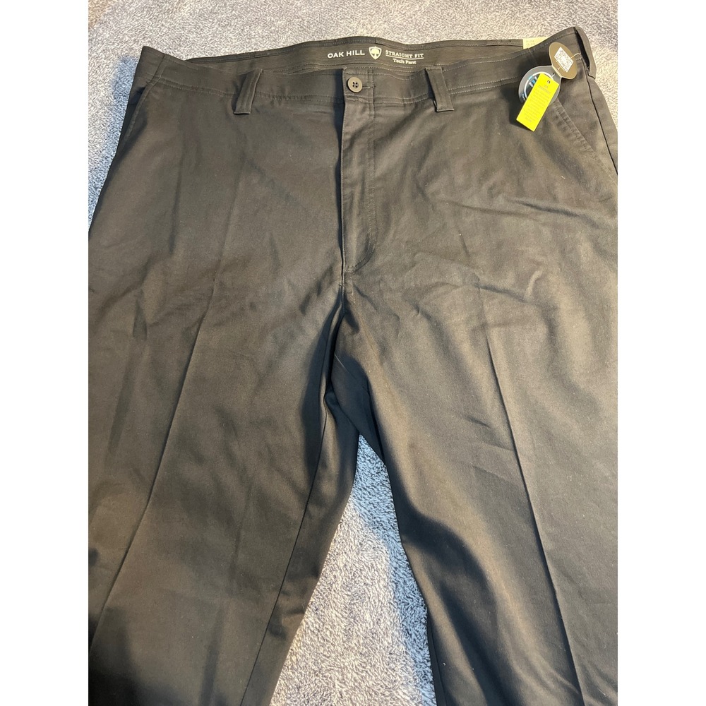 Oak Hill Mens Straight Fit Tech Pants Black Stretch 44x32 NWT